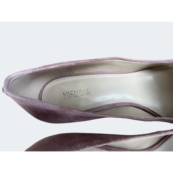 Michael Kors Suede Pointed Toe Pink Stiletto Heels Size 9.5 - Picture 5 of 13